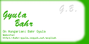 gyula bahr business card